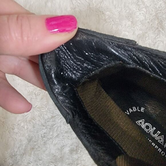 Aquatalia Front Zip Weatherproof Suede Ankle Boot Leather Made In Italy Sz 8.5 - Picture 9 of 16